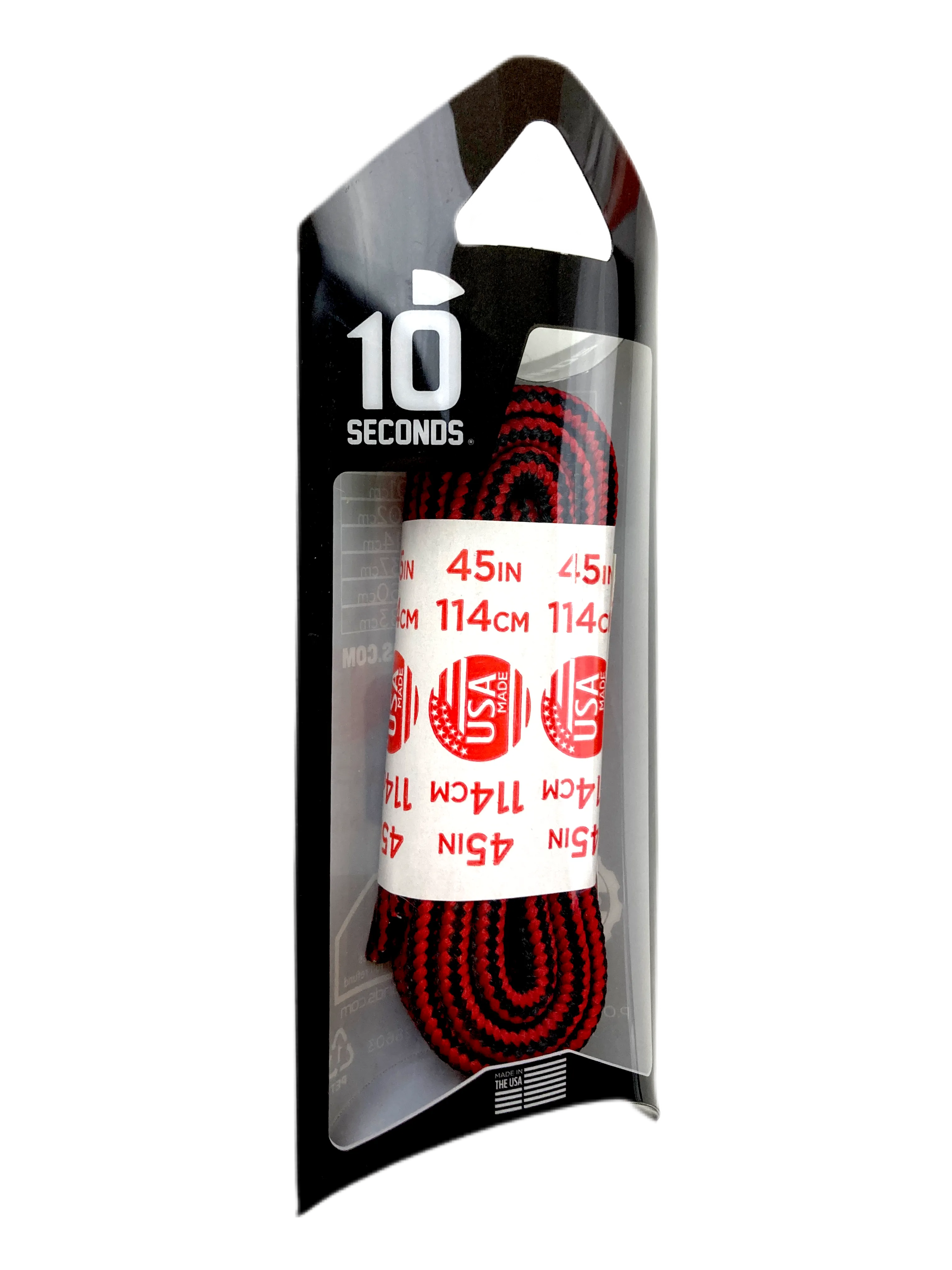 10 Seconds ® Athletic Hiker Laces | Black/Red