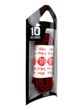 10 Seconds ® Athletic Hiker Laces | Black/Red