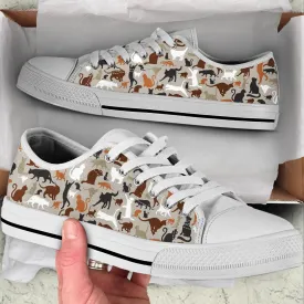 All Cats Pattern Sk Low Top Shoes - Cat Walking Shoes Men Women - Casual Shoes Gift For Adults, Cat Canvas Shoes