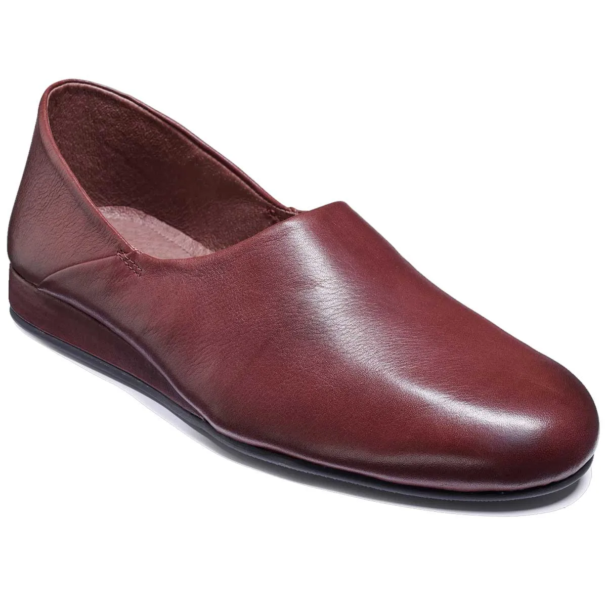 BARKER Elm Slippers - Mens - Burgundy Leather