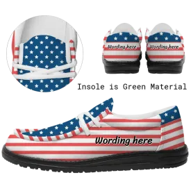 Customized Patriotic Casual Shoe, Canvas Walking Sneaker,  Oxford Lace-Ups Shoes from Men and Women,2202-C0601