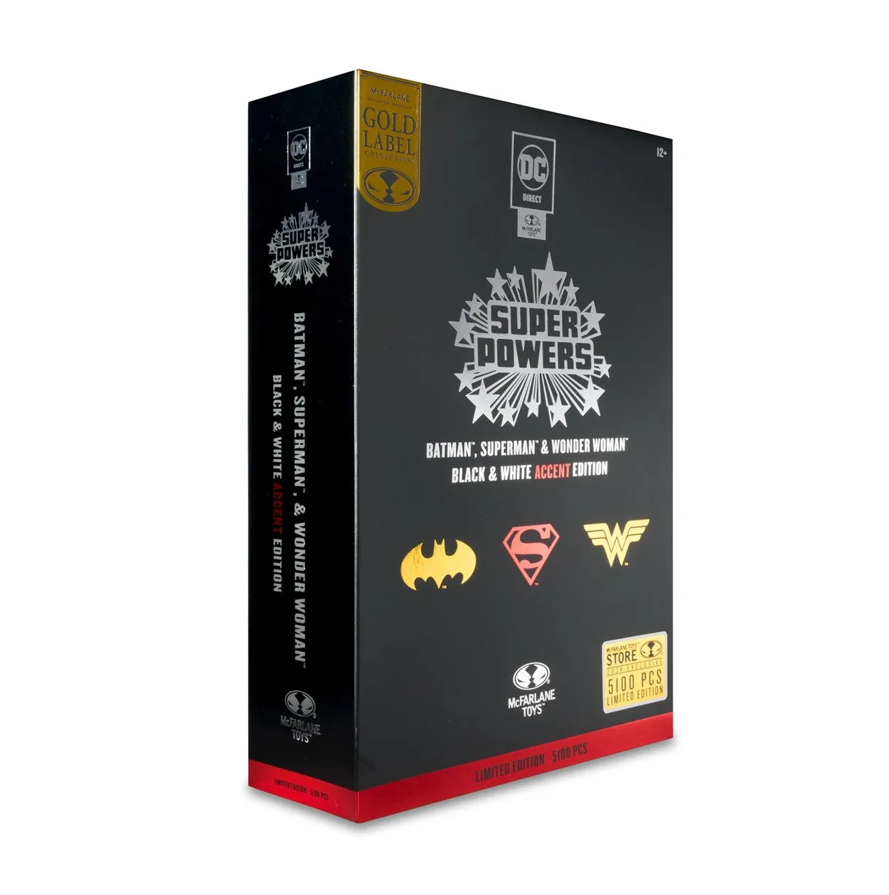 DC Direct: Super Powers - SDCC 2024 Exclusive Black & White Accent Edition 3-Pack (15836) LOW STOCK