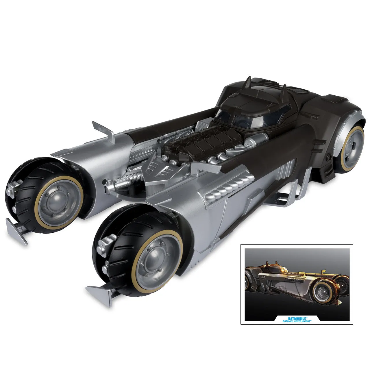 DC Multiverse Batmobile (Batman White Knight) Gold Label Vehicle MTS Exclusive - McFarlane Toys