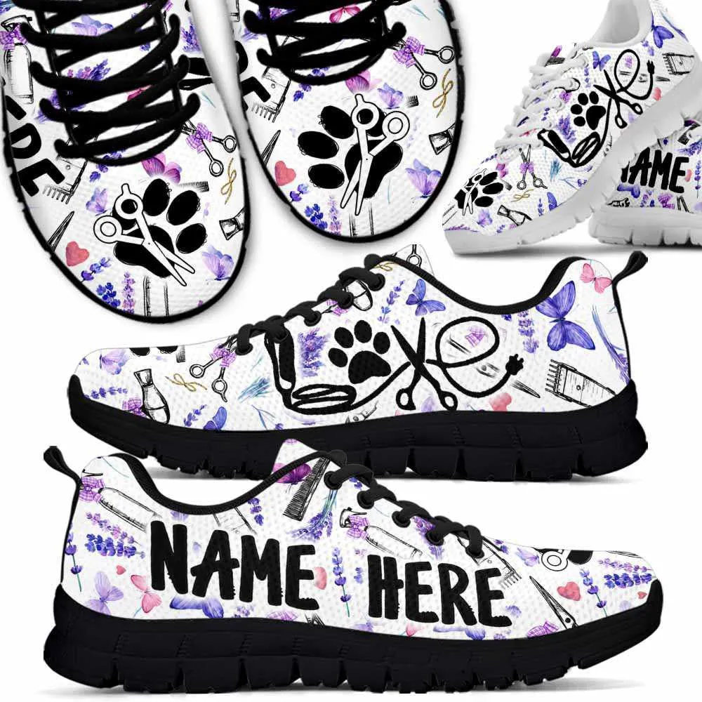 Dog Groomer Sneaker, Dog Groomer Custom Name Lavender Tools Sneakers Shoes, Best Running Shoes, Unique Gifts For Dog Lovers