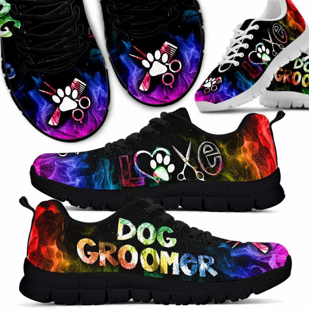 Dog Groomer Sneaker, Dog Groomer Smoke Flames Sneakers Shoes, Best Running Shoes, Unique Gifts For Dog Lovers