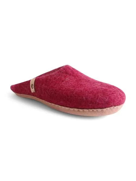 Egos Copenhagen Natural Wool Fair Trade Slippers Cerise