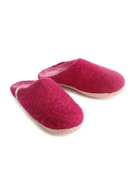 Egos Copenhagen Natural Wool Fair Trade Slippers Cerise