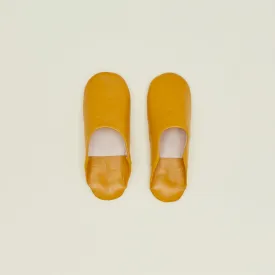 Handmade Leather Slippers - Yellow