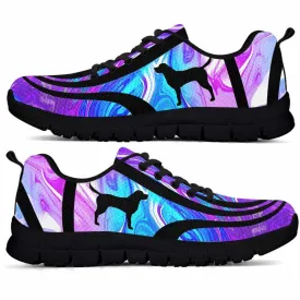 Labrador Sneaker, Labrador Dog Lovers Blue Purple Wave Sneakers Gym Running Shoes Gift Women Men, Labrador Shoes