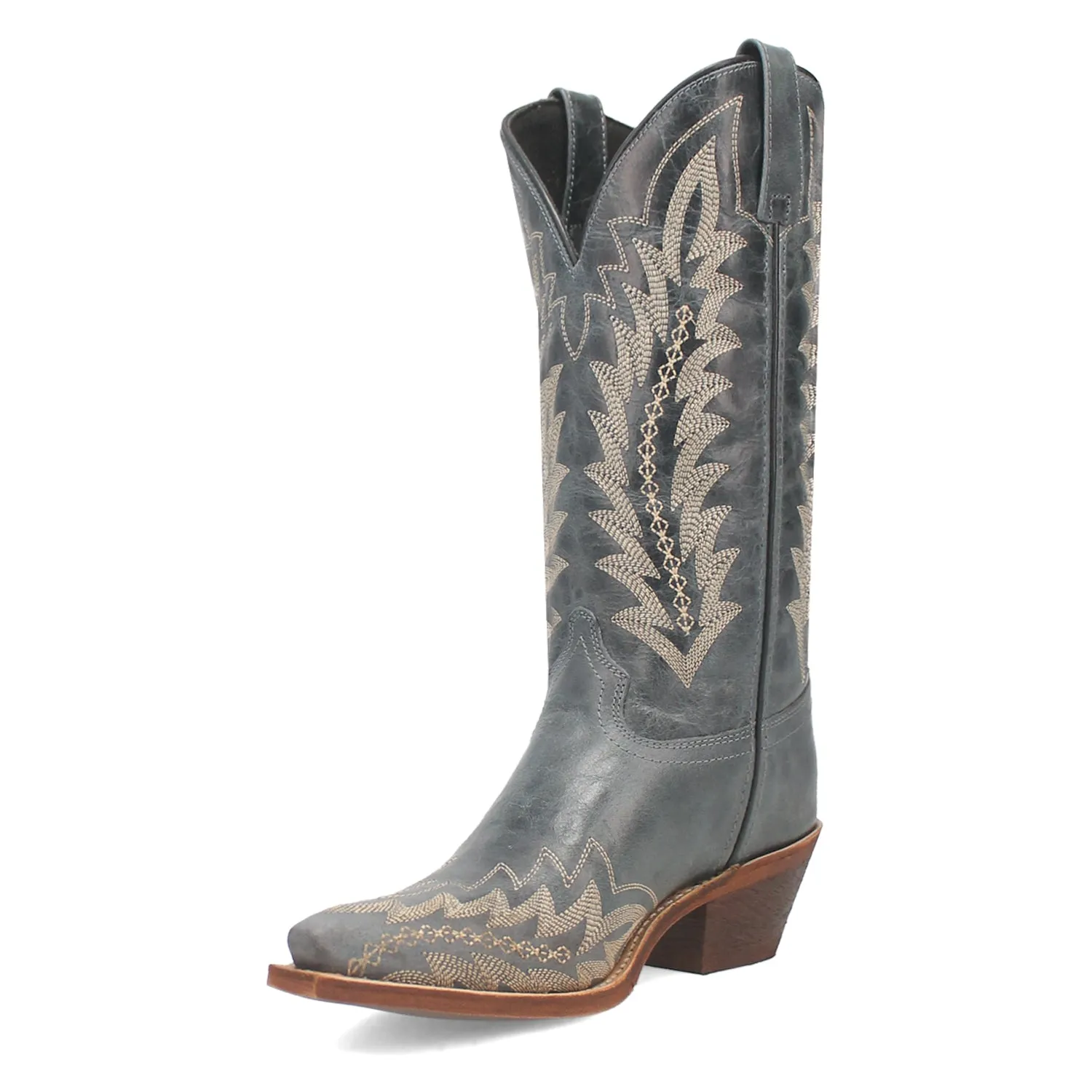 Laredo Womens Emmylee Blue Leather Cowboy Boots