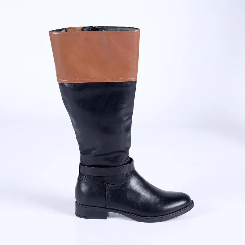 Madison Vienna Two Tone Rider Boot - Black/Tan