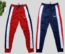 Men Colorblock Red/Dark Blue Joggers (Pack of 2)