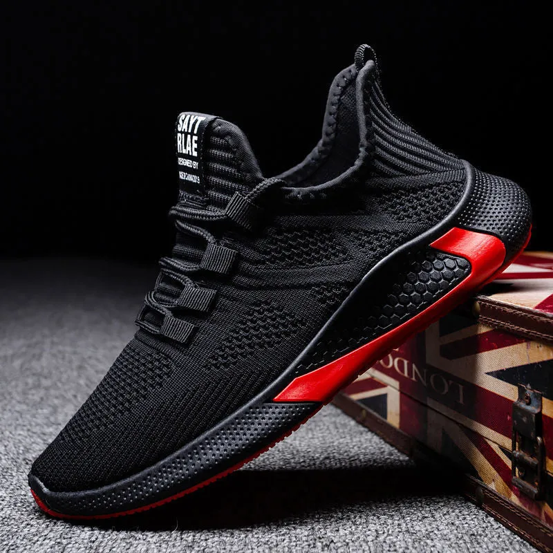 Men's Lace Up Casual Men's Shoes Fly Woven Mesh Breathable