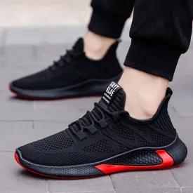 Men's Lace Up Casual Men's Shoes Fly Woven Mesh Breathable