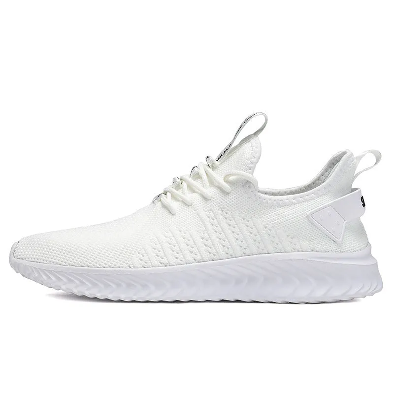 Men's Shoes Breathable Fly Woven Mesh Casual Shoes Youth Running White Shoes