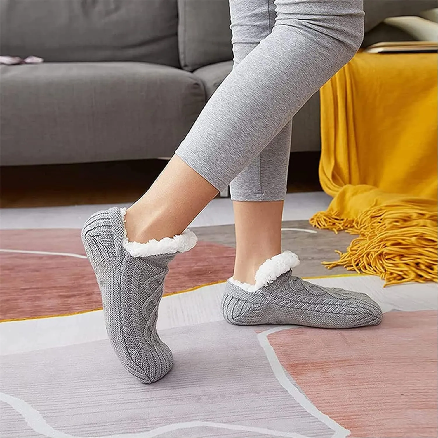 OCW Thermal Indoor Socks Warm Yarn Cotton Anti-Slip Socks