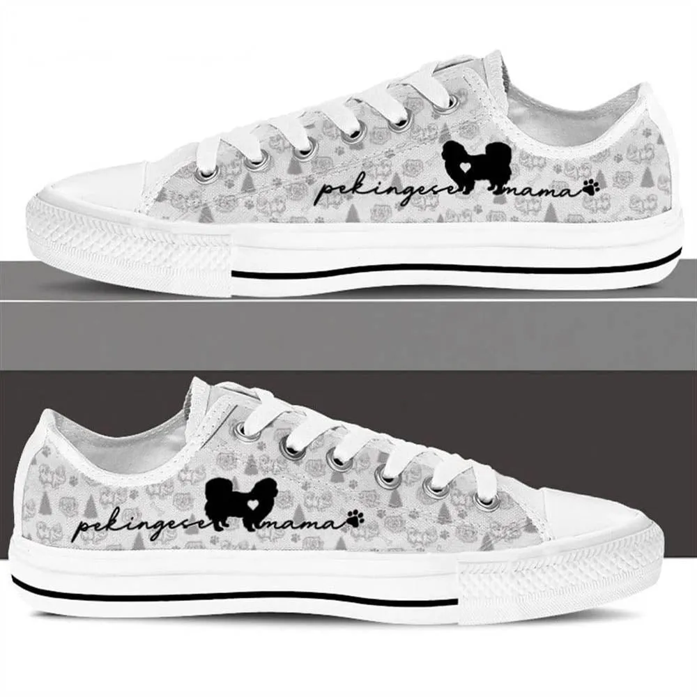 Pekingese Low Top Shoes - Dog Walking Shoes Men Women, Dog Printed Shoes, Canvas Shoes For Men, Women