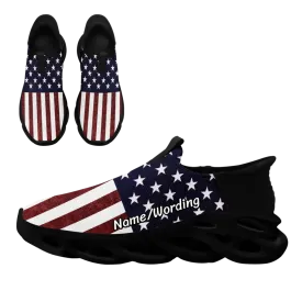 Personalized America Flag Sneaker, Custom Patriotic Shoes, Flyknit Slip on shoes,Running and Walking shoes,PC-FN-006-23020088