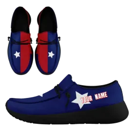 Personalized  America Flag Sneakers, Custom Patriotic Loafer Shoes,  Canvas Slip On Shoes,
FN018-24020303-5b