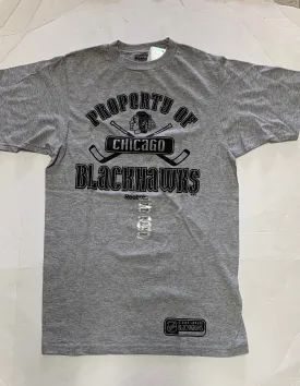 Property Of Chicago Blackhawks Adult Reebok Gray Shirt