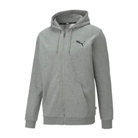 PUMA MEN ESSENTIAL SMALL LOGO FULL-ZIP HOODIE JACKET GREY