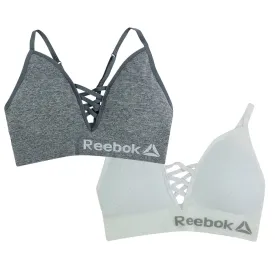 Reebok Women's Plunge Ribbed Bralette 2-Pack