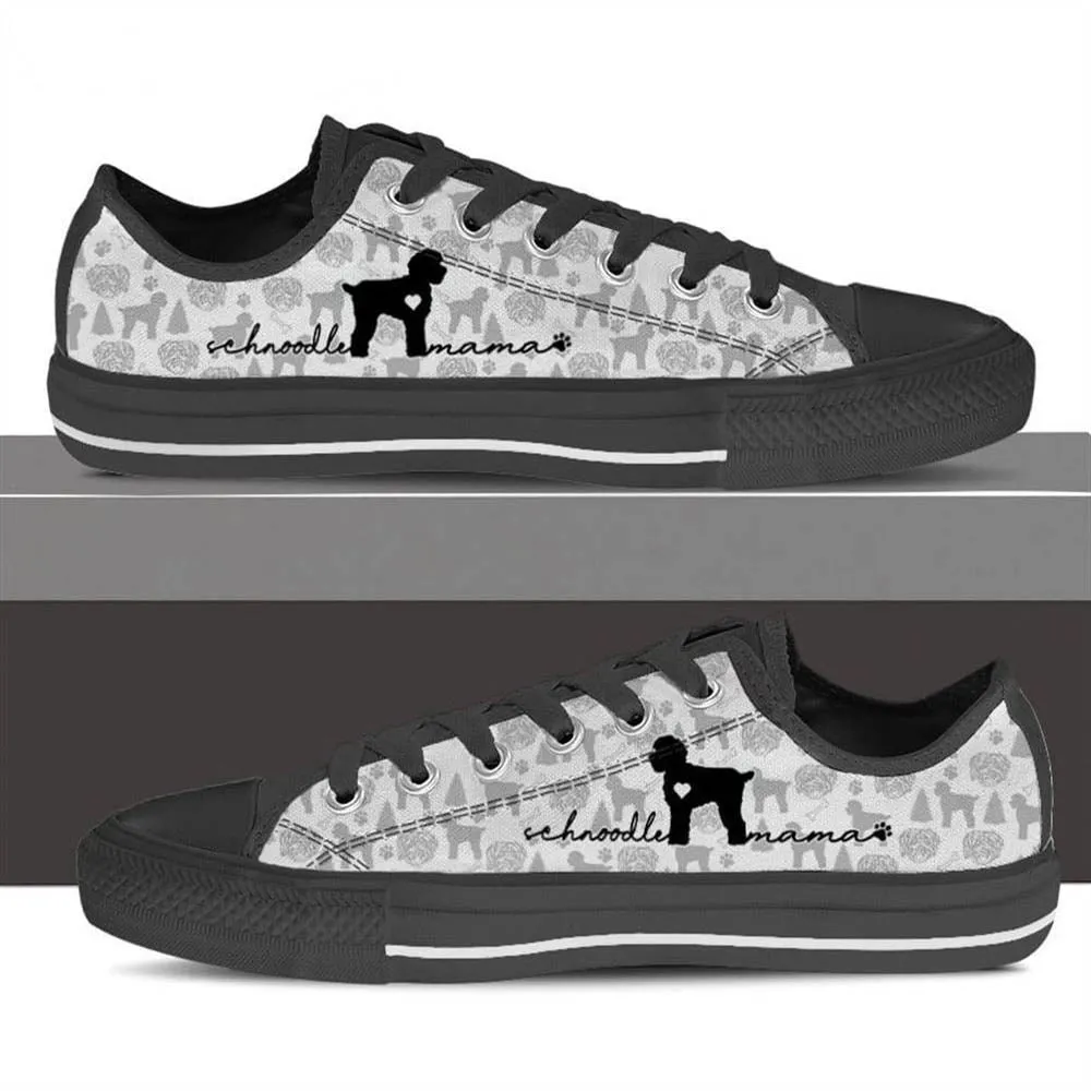 Schnoodle Low Top Shoes - Dog Walking Shoes Men Women, Dog Printed Shoes, Canvas Shoes For Men, Women