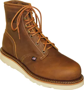 Silverado Mens 6in Lumberjack Shipyard Wedge ST Oil Tan Leather Work Boots