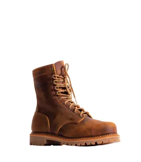 Silverado Mens 8in Lumberjack Shipyard ST Tan Leather Work Boots