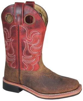 Smoky Mountain Youth Boys Jesse Burnt Apple/Brown Leather Cowboy Boots